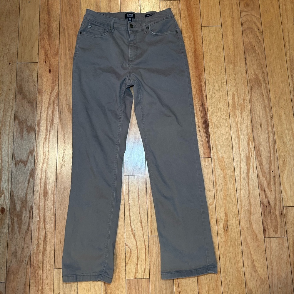 Jones New York Straight Leg Tan Pants